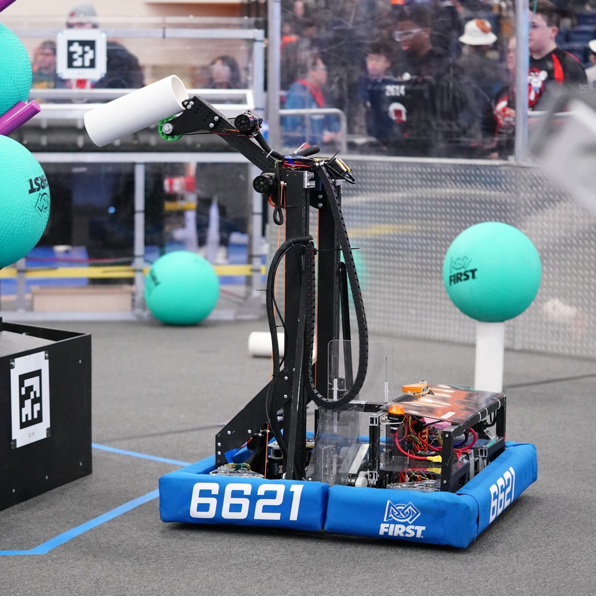 Team 6621 robot competing at FIRST Championship